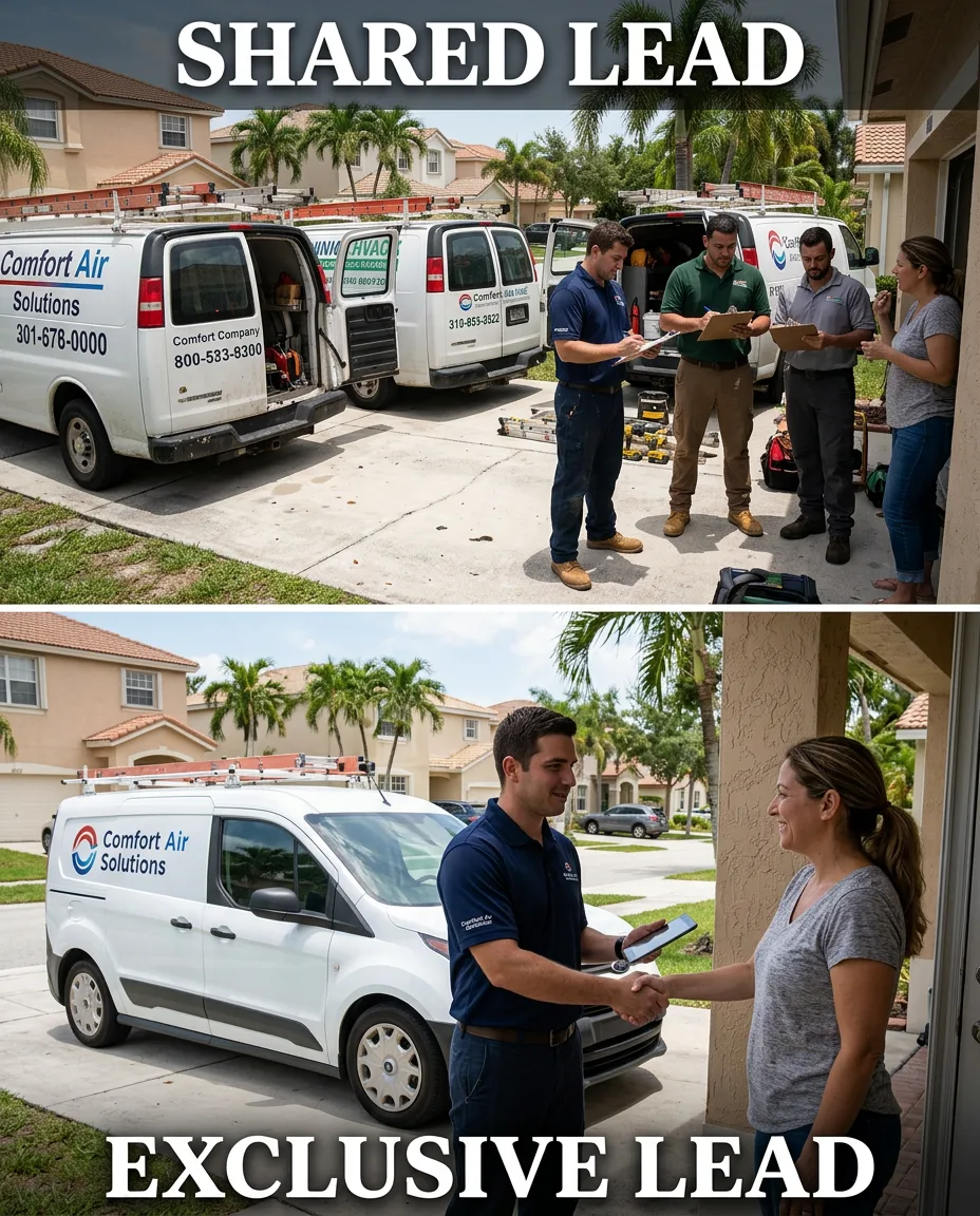 Real ad creative: four vans in one driveway